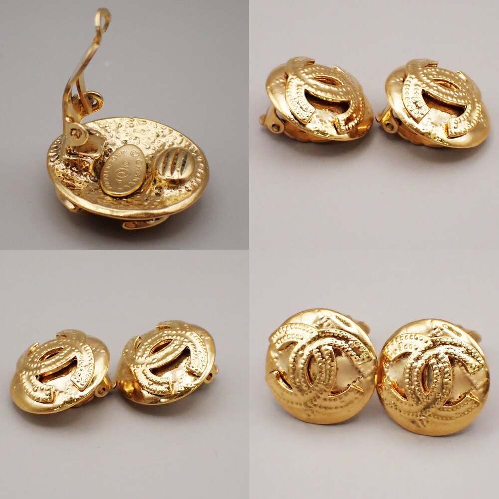 Chanel Gold Plated Vintage Round CC Clip-on Earrings Gold - Picture 4 of 5